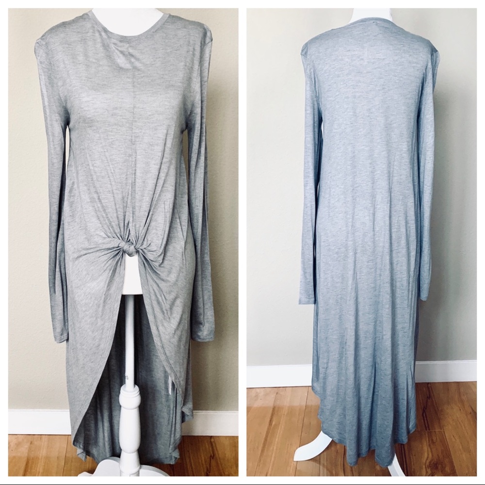 NWOT ZARA Front Knot High Low Gray TOP Blouse - Picture 8 of 8